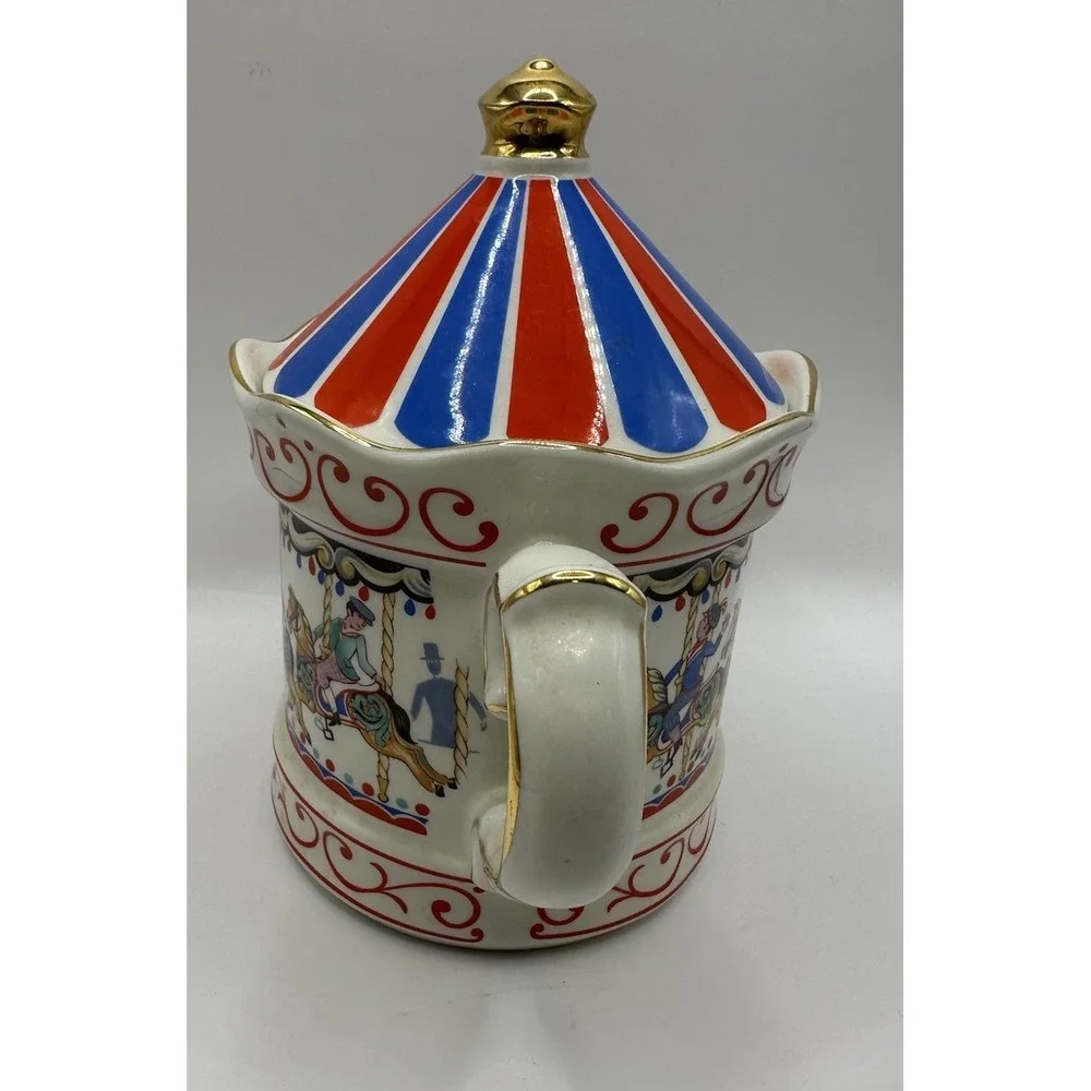 Sadler England Porcelain Carousel 2 Cup Teapot Tivoli Edwardian Entertainments